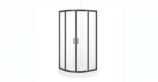 Cersanit Brasco melns dušas stūris ar baltu akrila paliktni 90x190cm